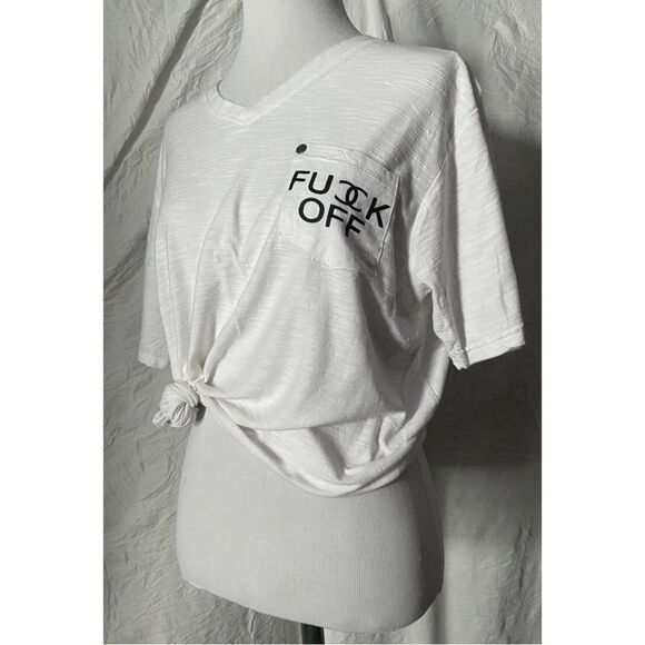 Free Planet, F Off, Upcycled, Cropped, Unisex Pocket Tee - Picture 8 of 13
